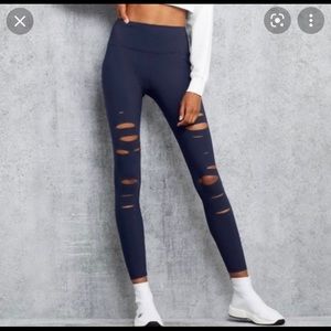 Alo blue ripped leggings